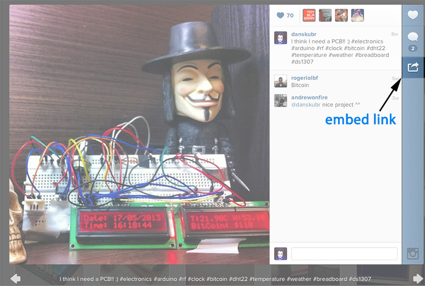 Embed Instagram on your Page