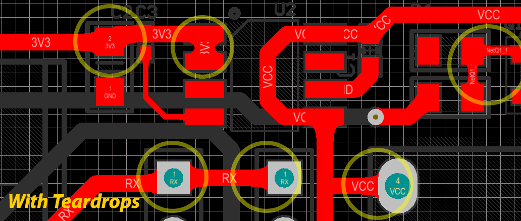 altium teardrops after